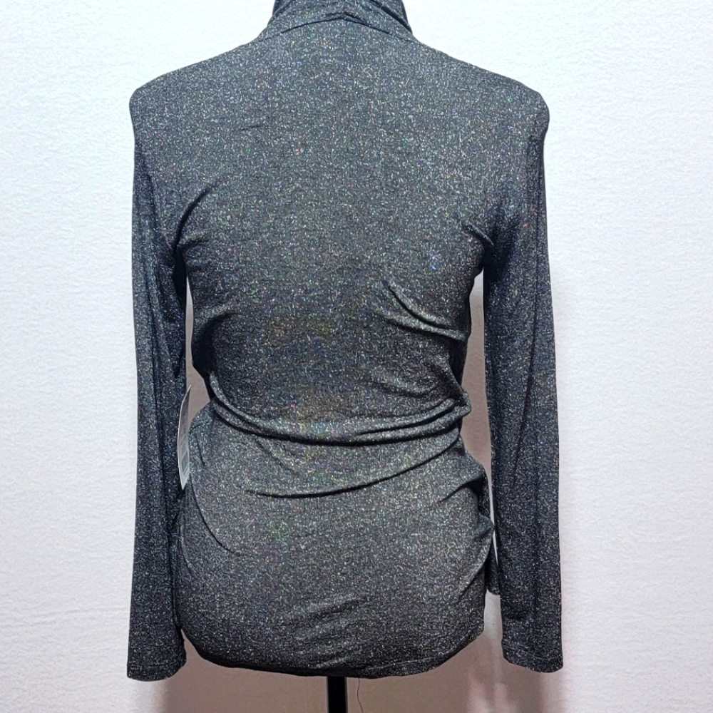 Etcetera Gray‎ Metallic Shimmering Open Cardigan w/ Attached Cami Sz XS. #814 - Picture 5 of 7